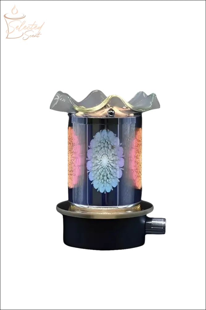 Selected Scent electric decorative warmer with floral pattern and ruffled top for home fragrance