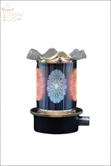Selected Scent Electric Decorative Warmer with floral design and black base for home fragrance