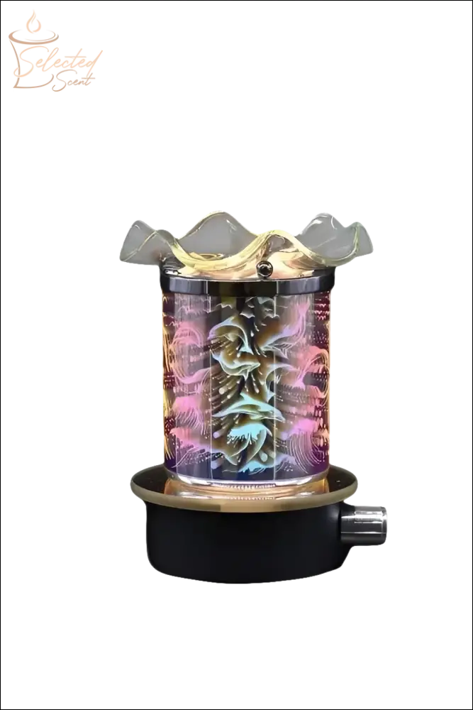 Selected Scent electric for wax melts and oils with colorful swirling light and black base