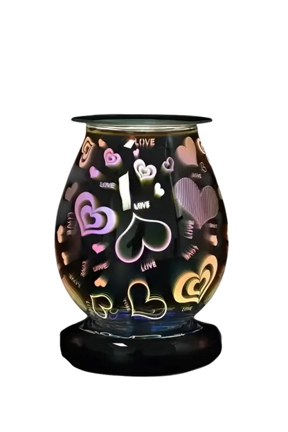 3d hearts love wax and oil warmer electric decorative