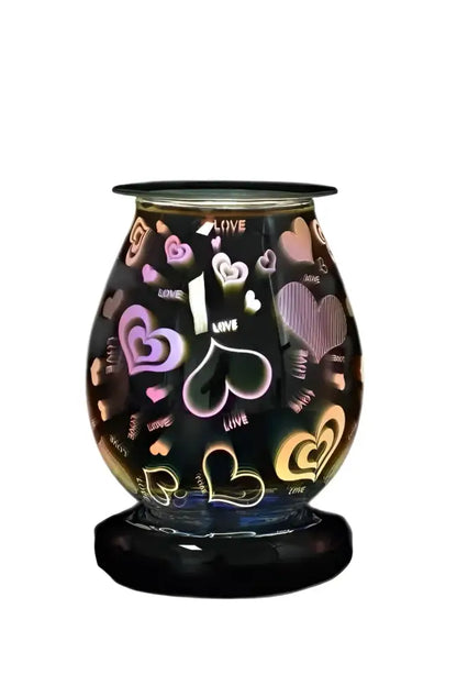 3d hearts love wax and oil warmer electric decorative