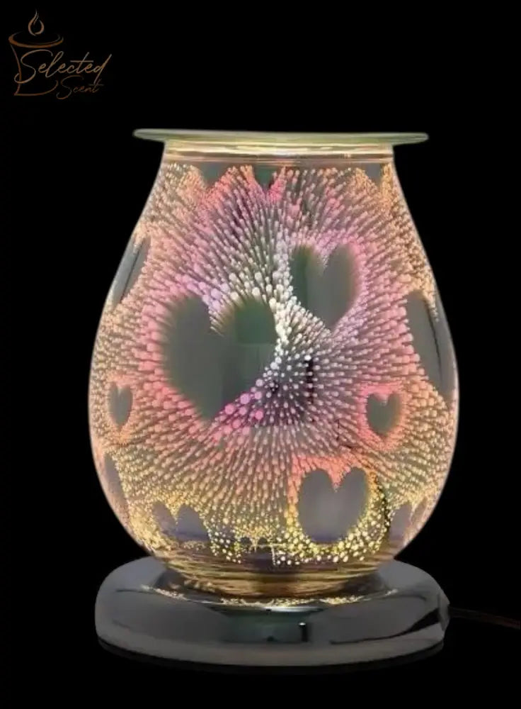 3D Hearts Red Wax And Oil Warmer Electric Decorative Warmer