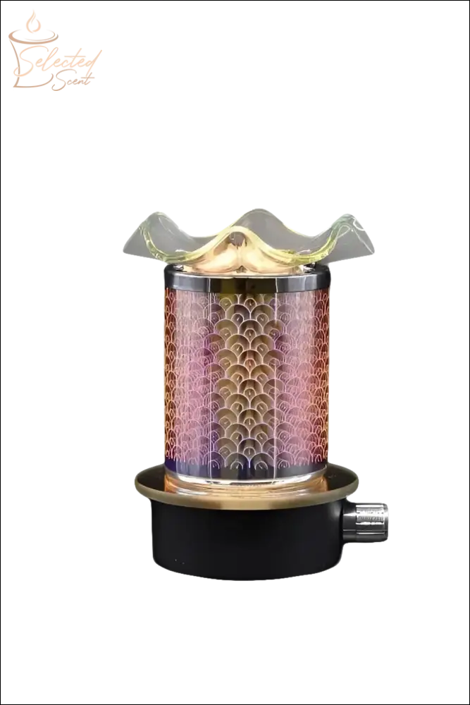Selected Scent Electric Decorative Warmer with metallic patterned glass and black base