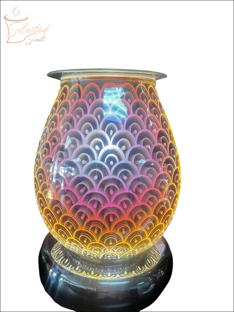 Selected Scent Electric Decorative Warmer with colorful illuminated glass design and black base