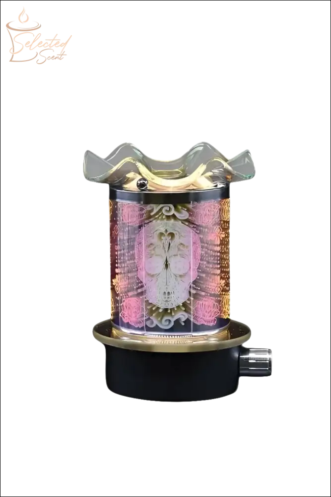 Selected Scent electric decorative warmer with ornate glass design and black base for home fragrance
