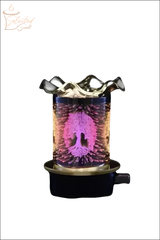 Selected Scent Electric Decorative Warmer with colorful Infinity Tree design and ruffled glass top