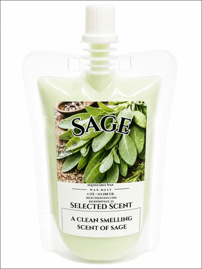 4 ounce squeezable all-natural long-lasting wax melts for home fragrance warmers - sage