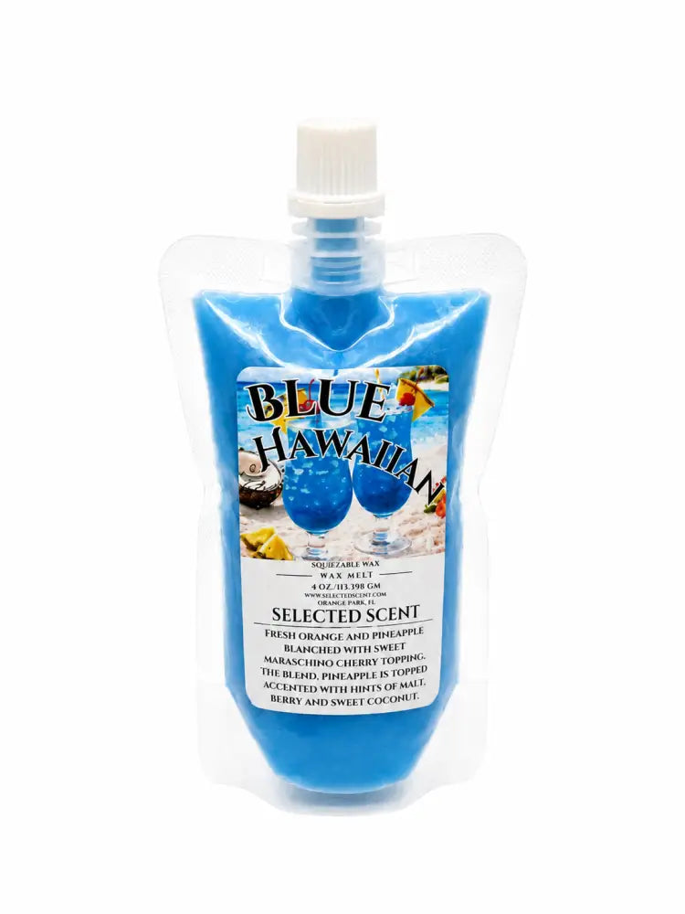 4 ounce squeezable all-natural long-lasting wax melts for home fragrance warmers - blue hawaiian