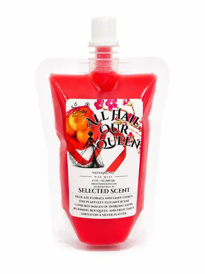 4 ounce squeezable all-natural long-lasting wax melts for home fragrance warmers - all hail our queen