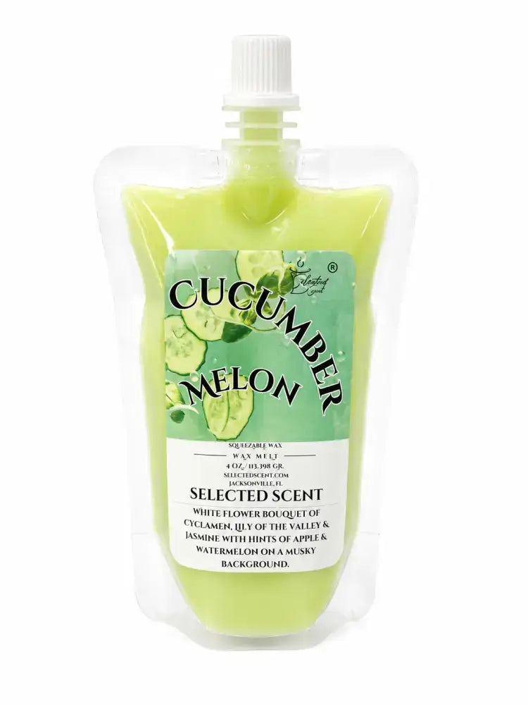4 ounce squeezable all-natural long-lasting wax melts for home fragrance warmers - cucumber melon