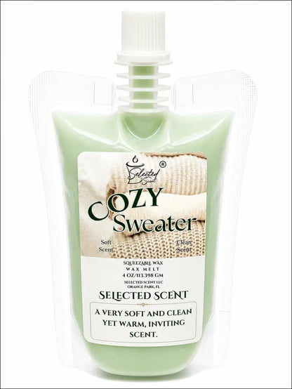 4 ounce squeezable all-natural long-lasting wax melts for home fragrance warmers - cozy sweater