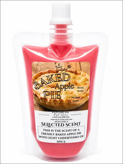 4 ounce squeezable all-natural long-lasting wax melts for home fragrance warmers - baked apple pie