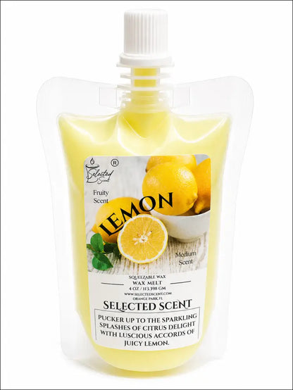 4 ounce squeezable all-natural long-lasting wax melts for home fragrance warmers - lemon