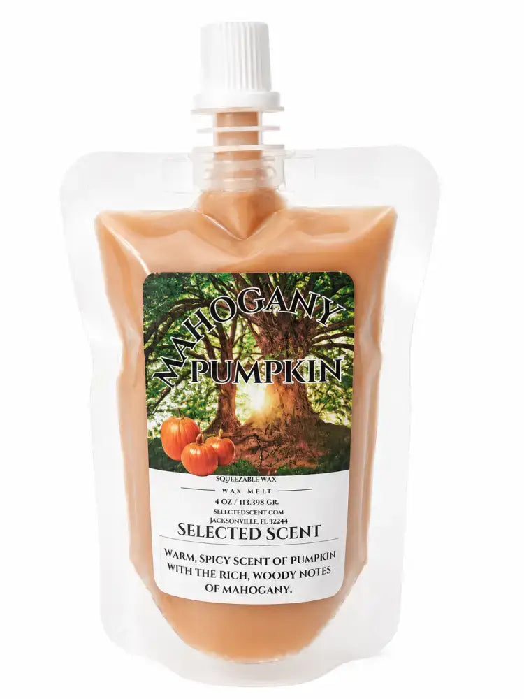 4 ounce squeezable all-natural long-lasting wax melts for home fragrance warmers - mahogany pumpkin
