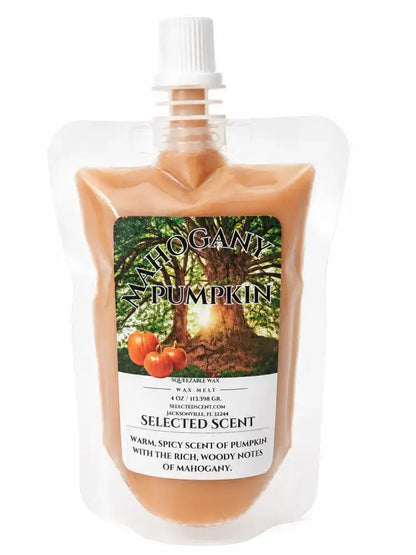 4 ounce squeezable all-natural long-lasting wax melts for home fragrance warmers - mahogany pumpkin