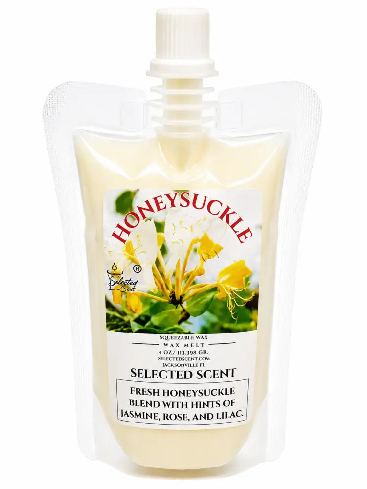 4 ounce squeezable all-natural long-lasting wax melts for home fragrance warmers - honeysuckle