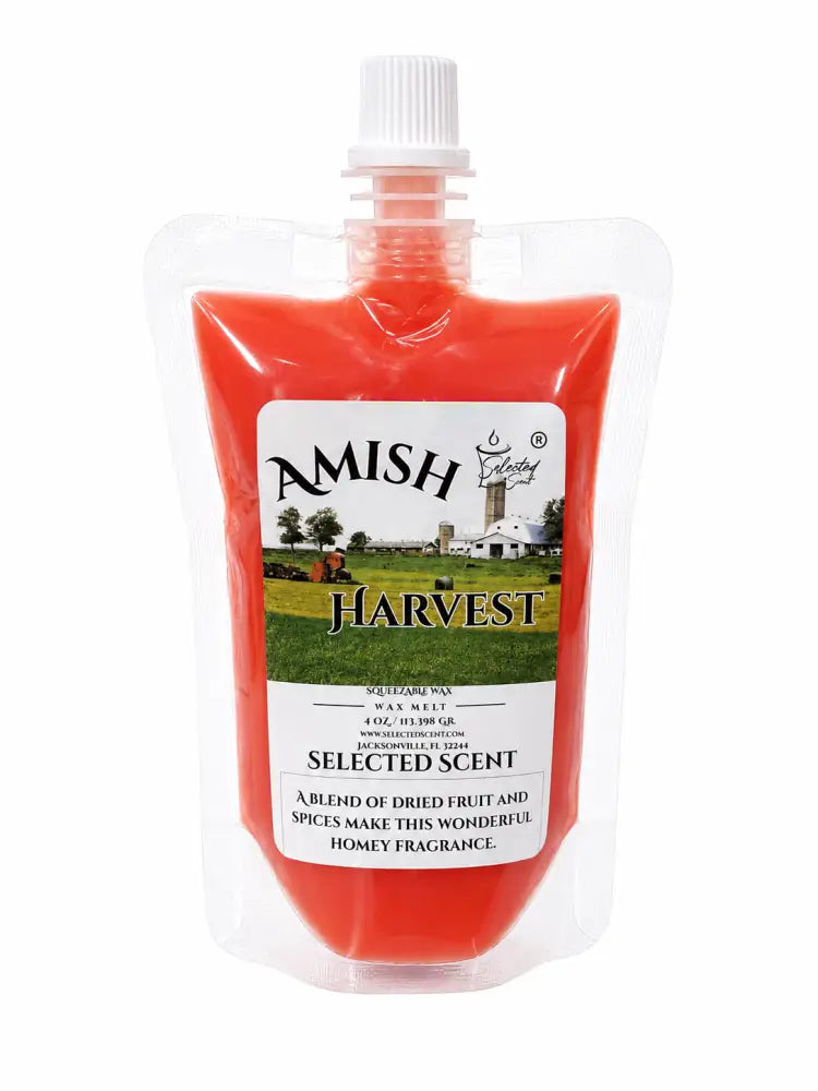 4 ounce squeezable all-natural long-lasting wax melts for home fragrance warmers - amish harvest
