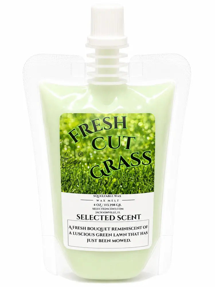 4 ounce squeezable all-natural long-lasting wax melts for home fragrance warmers - fresh cut grass