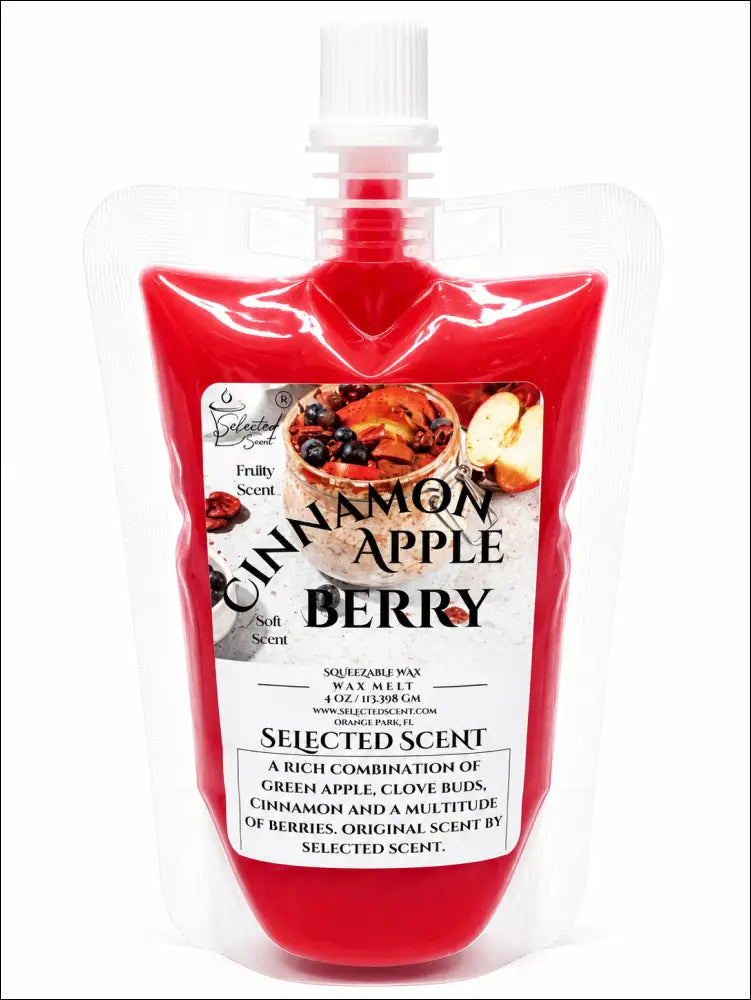 4 ounce squeezable all-natural long-lasting wax melts for home fragrance warmers - cinnamon apple berry