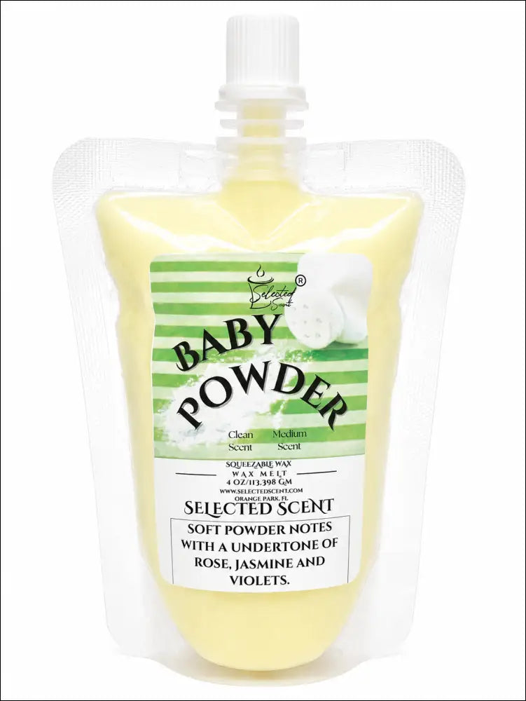 4 ounce squeezable all-natural long-lasting wax melts for home fragrance warmers - baby powder