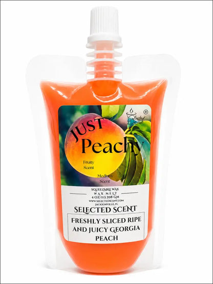 4 ounce squeezable all-natural long-lasting wax melts for home fragrance warmers - just peachy