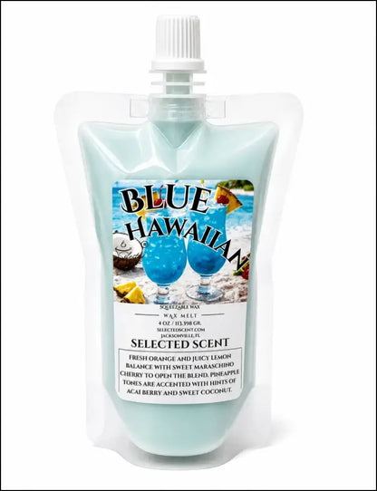4 ounce squeezable all-natural long-lasting wax melts for home fragrance warmers - blue hawaiian