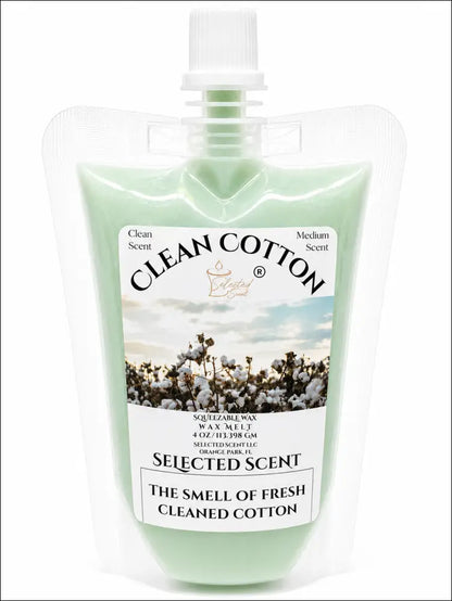 4 ounce squeezable all-natural long-lasting wax melts for home fragrance warmers - clean cotton