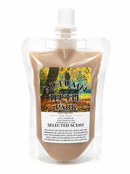 4 ounce squeezable all-natural long-lasting wax melts for home fragrance warmers - autumn in the park