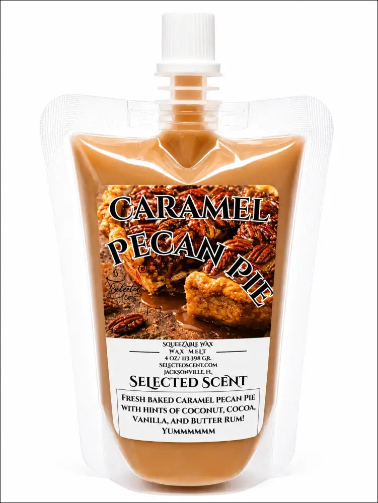 4 ounce squeezable all-natural long-lasting wax melts for home fragrance warmers - caramel pecan pie