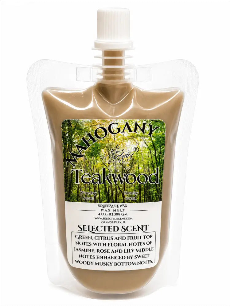 4 ounce squeezable all-natural long-lasting wax melts for home fragrance warmers - mahogany teakwood