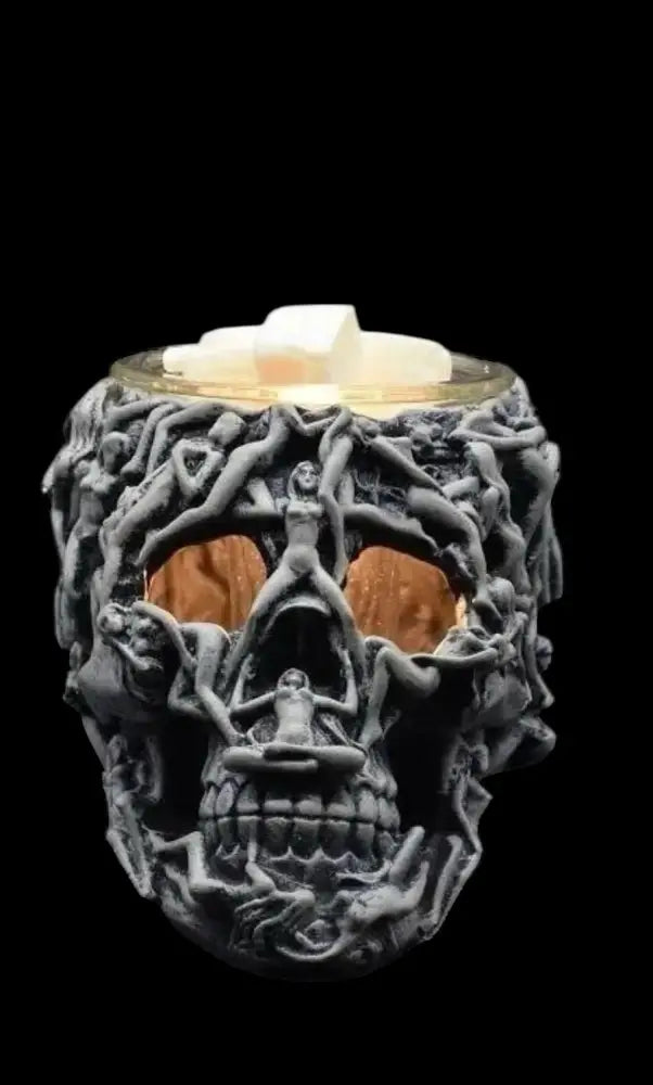 Skull ladies wax and oil warmer electric decorative
