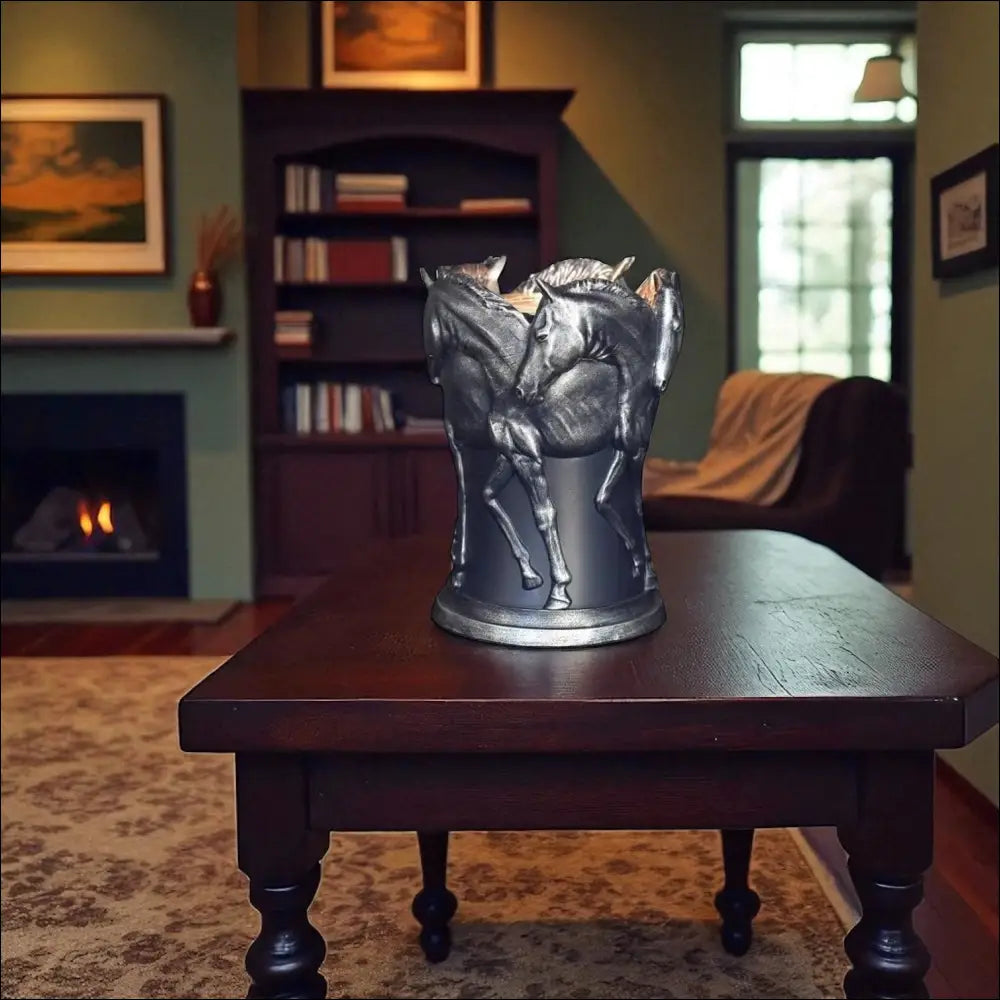 Horses silver wax and oil warmer electric decorative