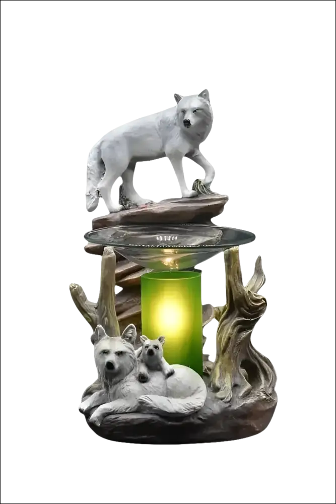 Wolves family wax and oil warmer electric decorative