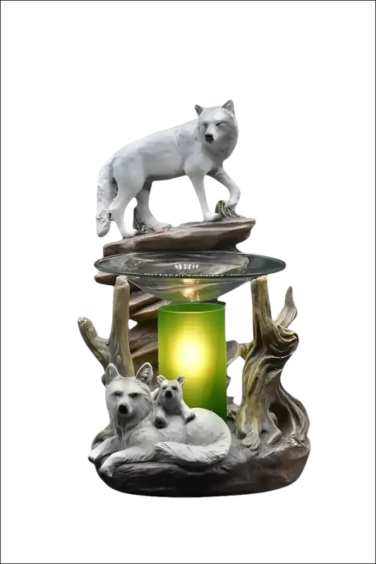Wolves family wax and oil warmer electric decorative
