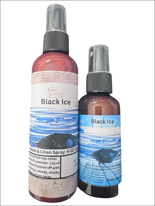 Black ice room & linen spray – woody musky home scent