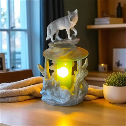 Wolves family wax and oil warmer electric decorative
