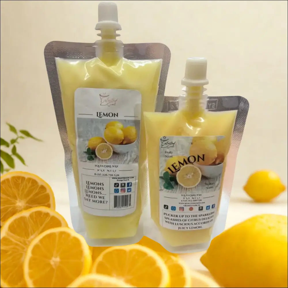 Lemon squeezable wax melt long lasting fragrance