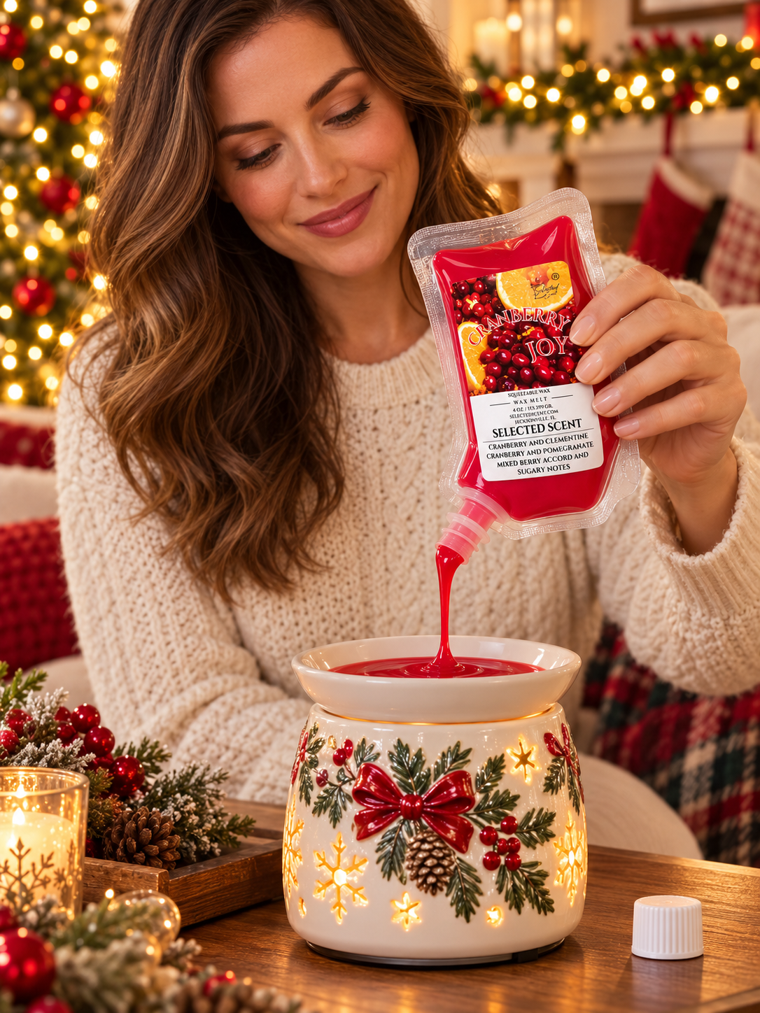 Cranberry Joy Squeezable Wax Melt | Holiday Wax Melts