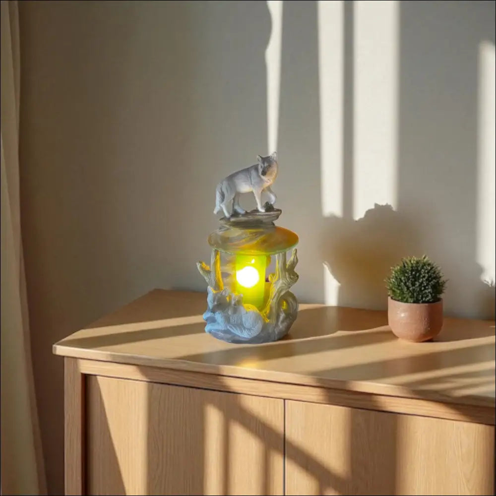 Wolves family wax and oil warmer electric decorative