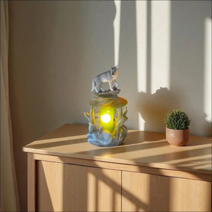 Wolves family wax and oil warmer electric decorative