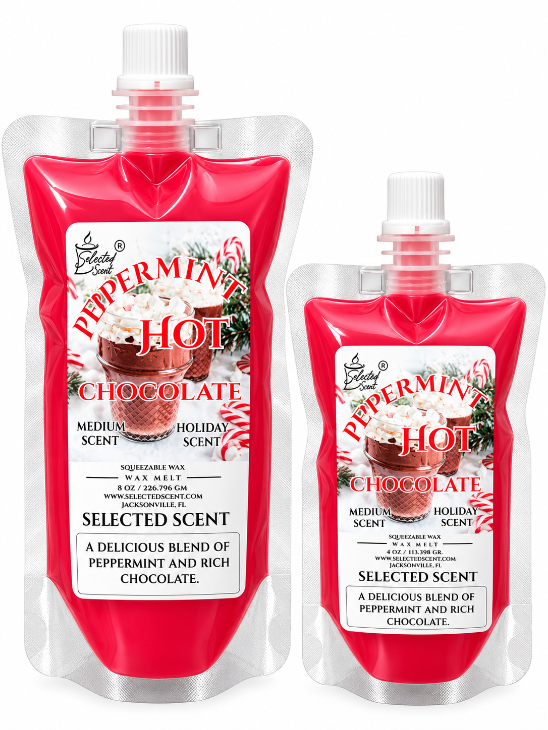 Peppermint Hot Chocolate Squeezable Wax Melt | Holiday Wax Melts