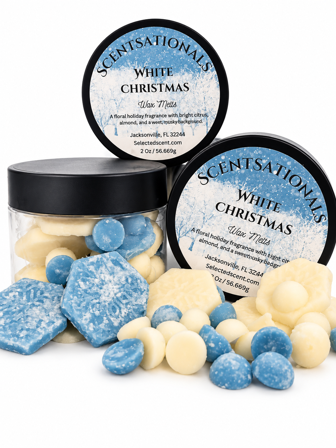 Scentsationals – White Christmas Wax Melts | Snowflakes & Dots