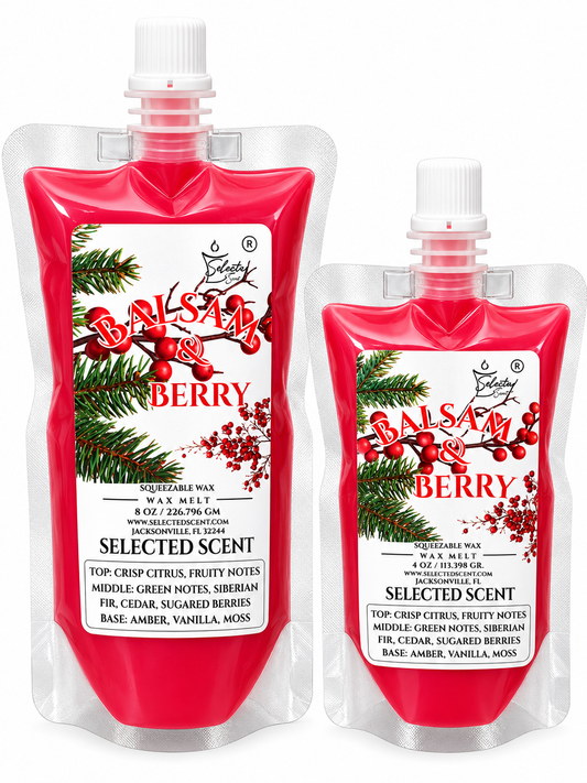 Balsam and Berry Squeezable Wax Melt | Holiday Wax Melts