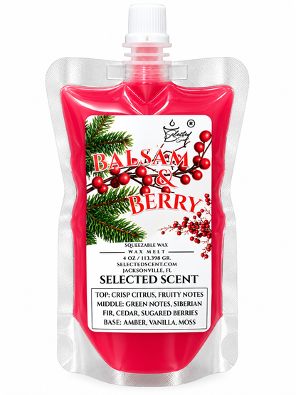 Balsam and Berry Squeezable Wax Melt | Holiday Wax Melts