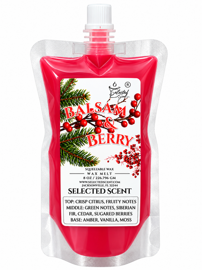 Balsam and Berry Squeezable Wax Melt | Holiday Wax Melts