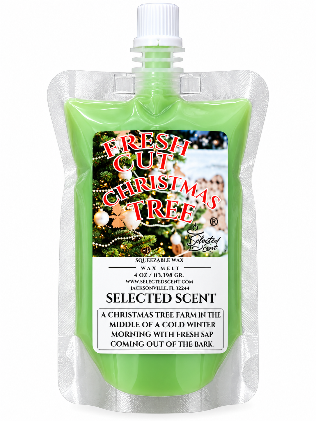 Fresh Cut Christmas Tree Squeezable Wax Melt | Holiday Wax Melts