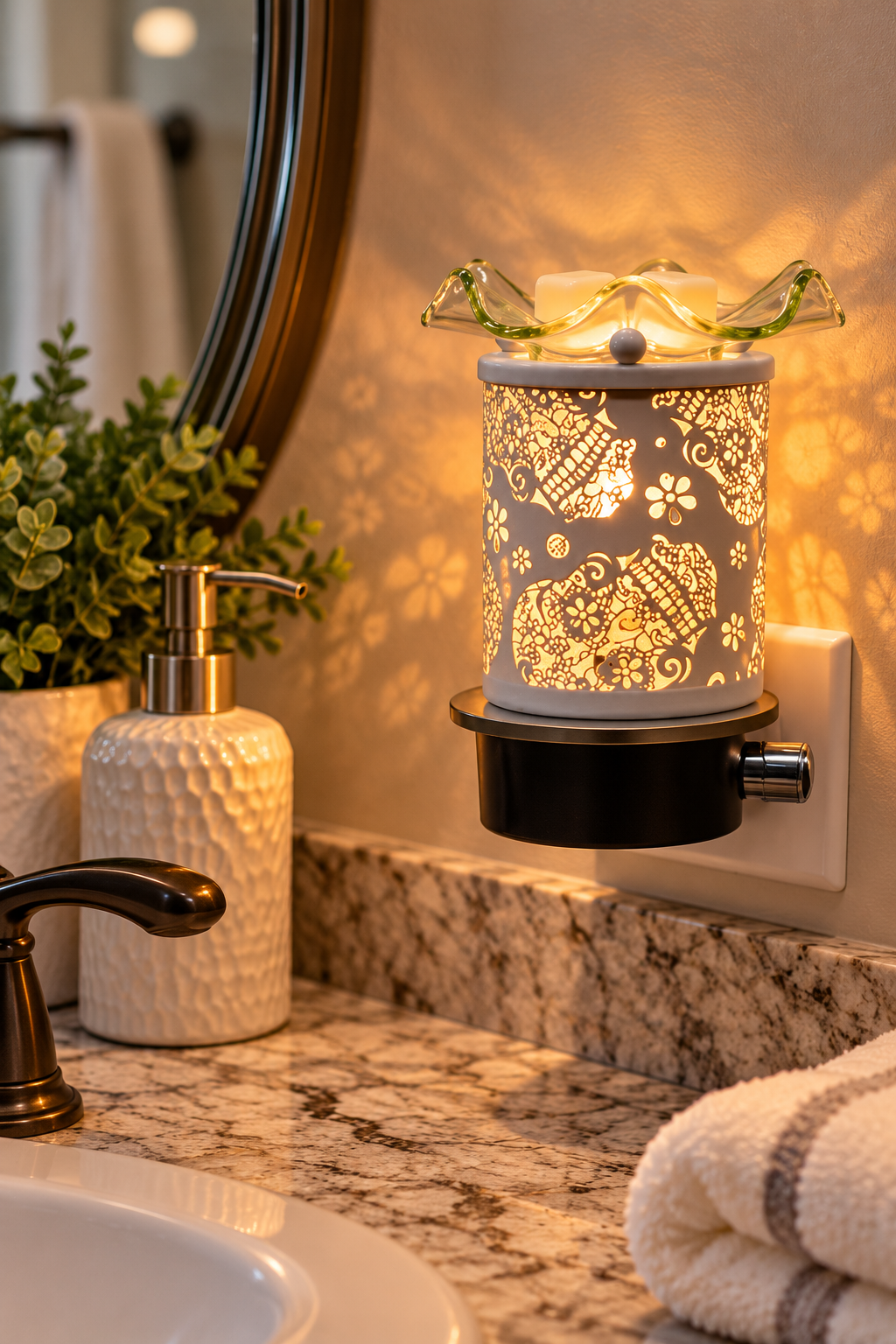 White Skulls Plug-In Adjustable Wax & Oil Warmer