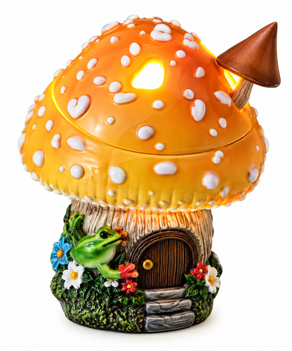 Frog and Mushroom Wax And Oil Warmer with Adjustable Dimmer Wheel