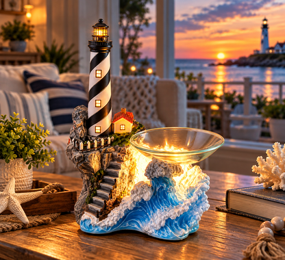 Lighthouse Wax And Oil Warmer Electric Decorative Warmer PLUS 3 Pack Replacement Bulbs