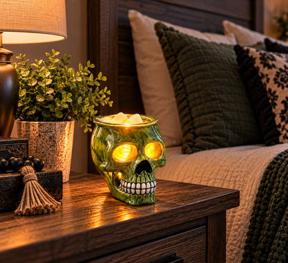 Skull, Special Leaf, Wax And Oil Warmer Electric Decorative Warmer